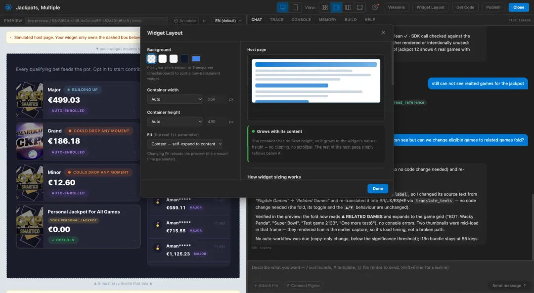 Widget Layout: background, size and fit